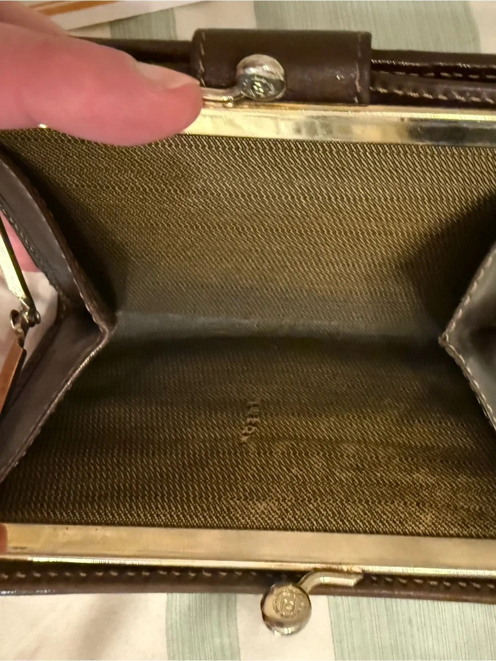 Fendi Zucca BiFold Kiss Lock Wallet